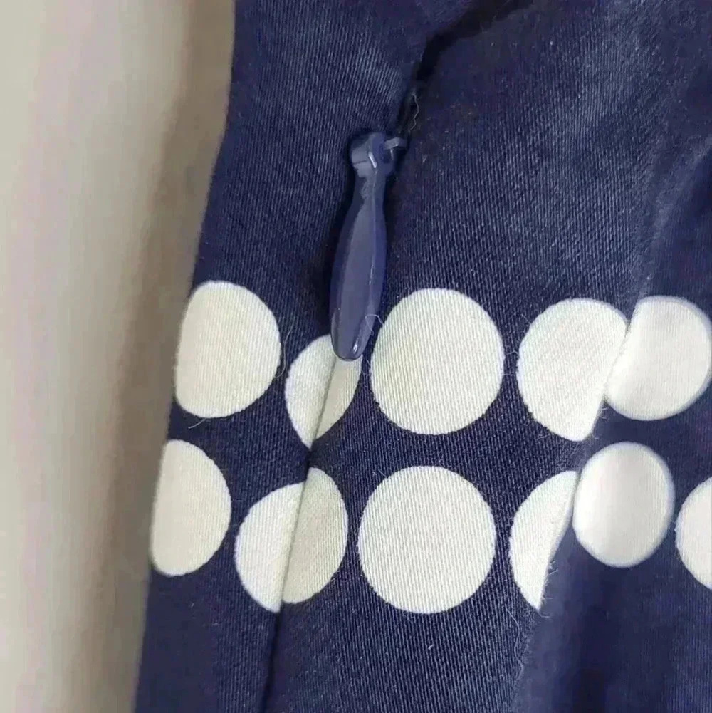 Talbots NWT New Womens Navy Blue White Polka Dot Pattern A Line Skirt Size 4 - Picture 4 of 10